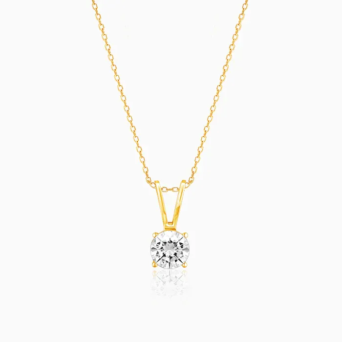 GIVA Zircon Pendant with Chain (Golden)