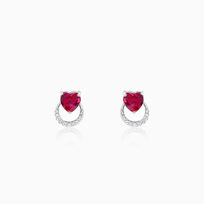 GIVA Silver Perfect Earrings(Pink Heart) image 2
