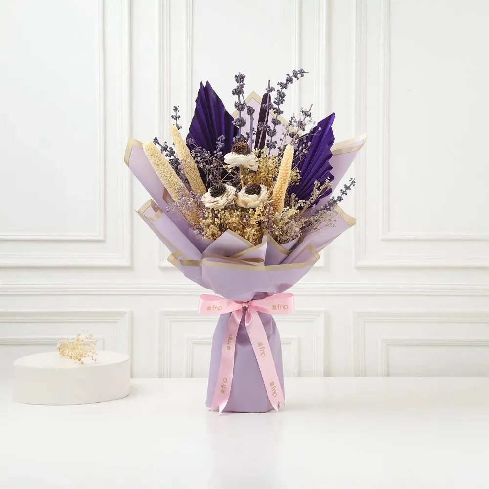 FNP Purple Tone Dried Flowers Bouquet