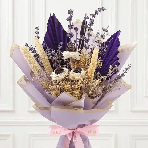 FNP Purple Tone Dried Flowers Bouquet image 3