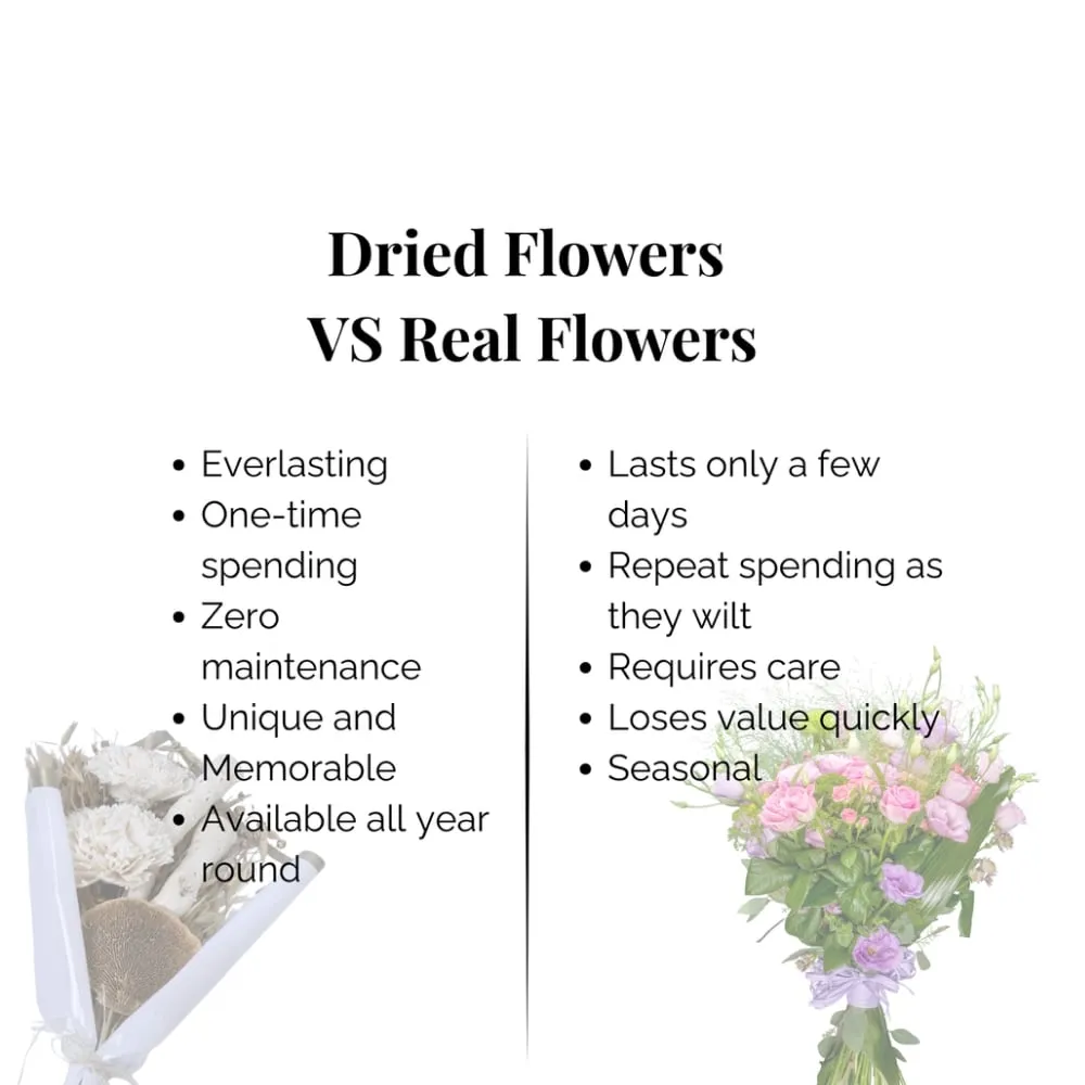 Rooted Crimson Red Roses Dried Flowers Bouquet image 2