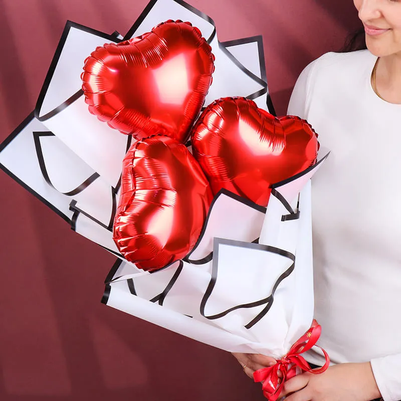 Floweraura Trio Hearts Balloon Bouquet image 1