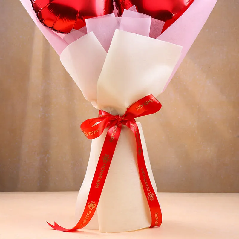  Floweraura Red Heart Balloons Bouquet  image 3