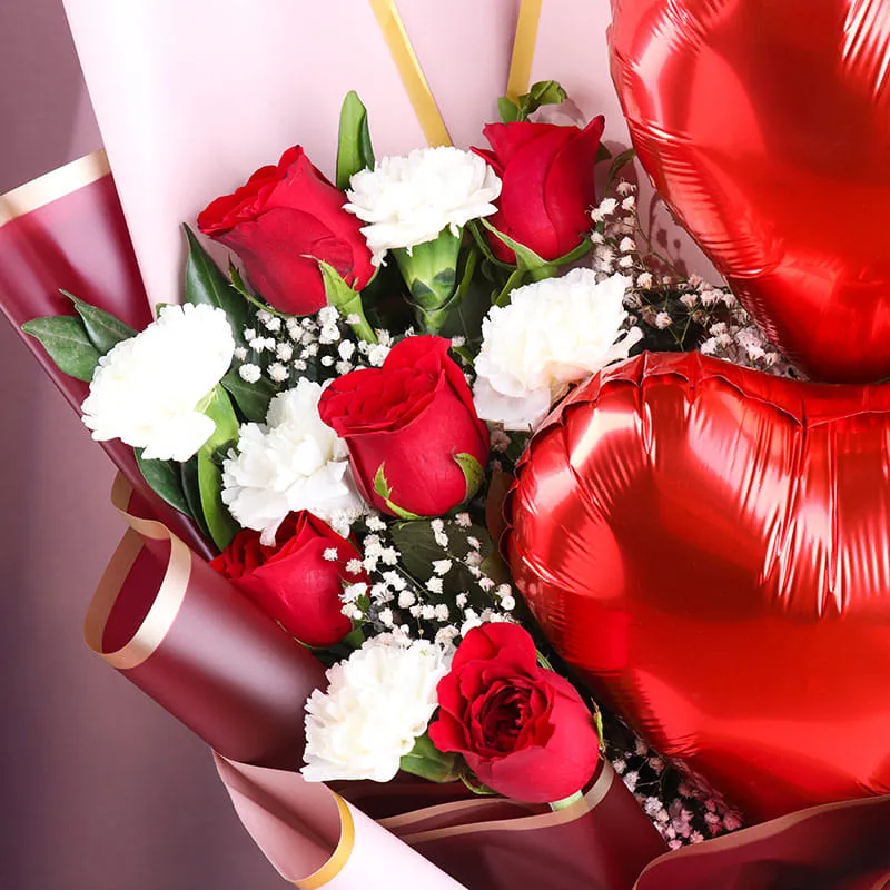 Floweraura Twin Hearts Floral Balloon image 1