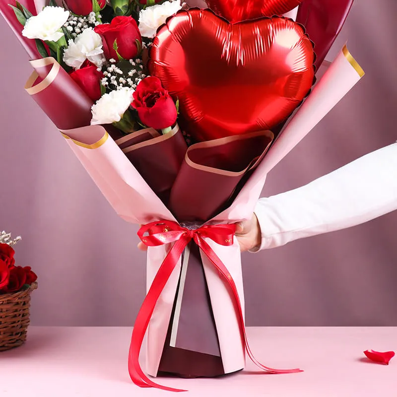 Floweraura Twin Hearts Floral Balloon image 3