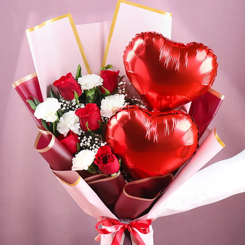 Floweraura Twin Hearts Floral Balloon image 4