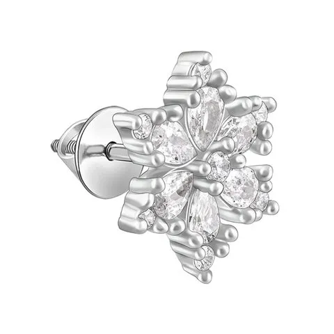 GIVA Silver Flowery Snowflake Studs (Silver) image 2