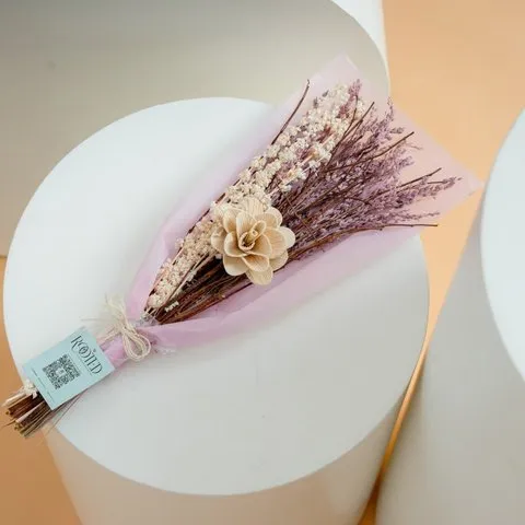 Rooted Pink Haze Dried Flowers Bouquet image 3