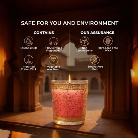 Pink Haveli Votive Scented Candle (Rose) by Ekam image 5