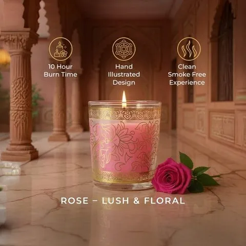 Pink Haveli Votive Scented Candle (Rose) by Ekam image 6