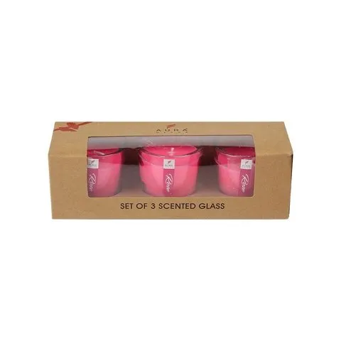 Fragrance Votive Candle Set (Rose, Pink) by Auradecor image 2