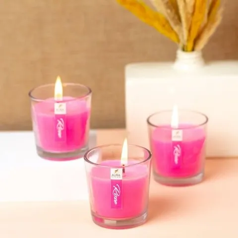 Fragrance Votive Candle Set (Rose, Pink) by Auradecor image 7