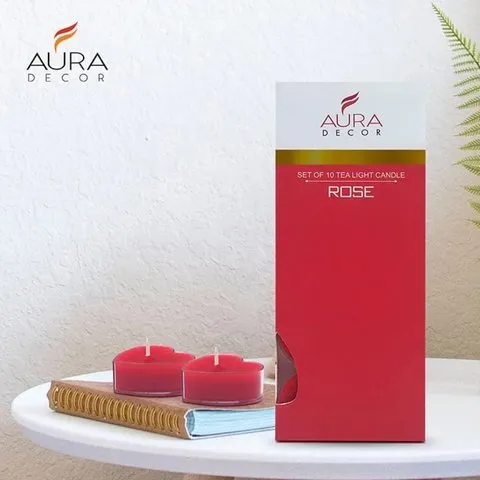 Heart Shape Tea Light Candles (Rose, Red) by Auradecor image 7