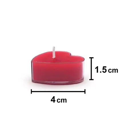 Heart Shape Tea Light Candles (Rose, Red) by Auradecor image 9
