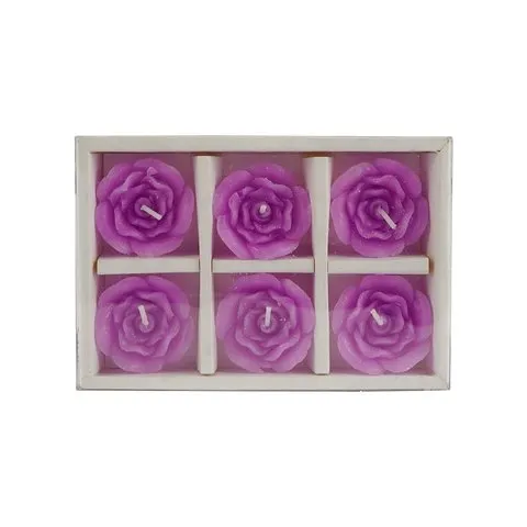 Rose Design Floating Candles (Purple) by Auradecor image 2