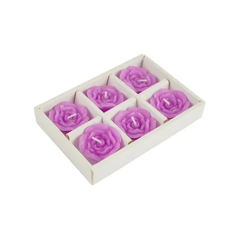 Rose Design Floating Candles (Purple) by Auradecor image 3