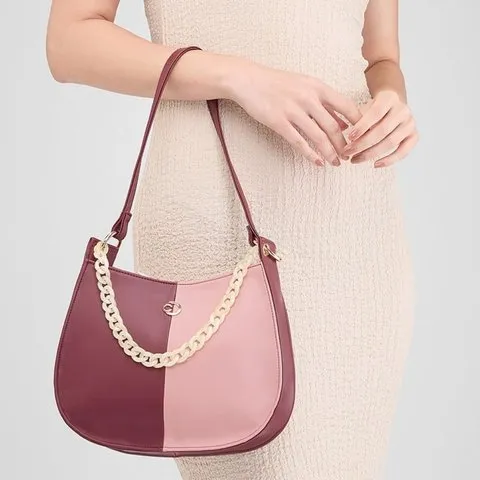 Caprese Perline Hobo Small Sling Bag (Burgundy) image 9
