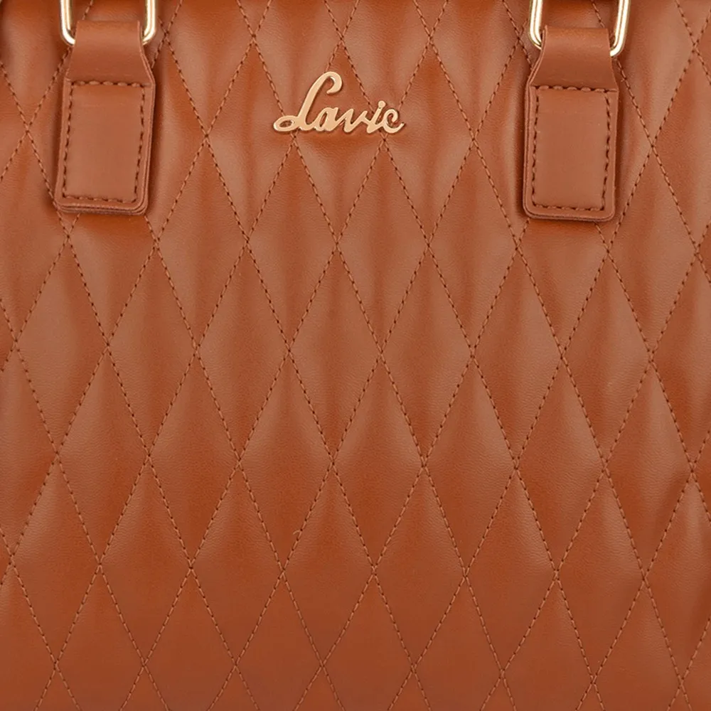 Lavie Stitch Medium Tan Women’s Shelly Satchel Bag (Brown) image 1