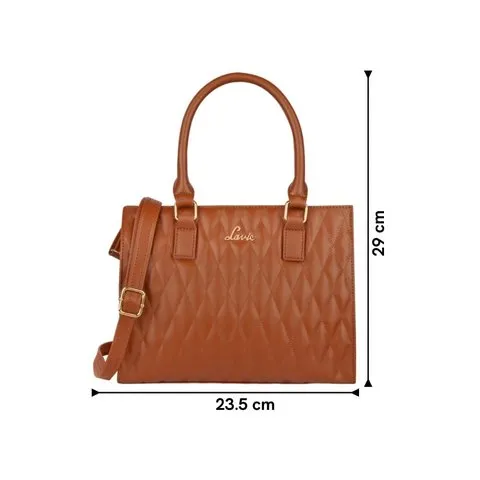 Lavie Stitch Medium Tan Women’s Shelly Satchel Bag (Brown) image 9