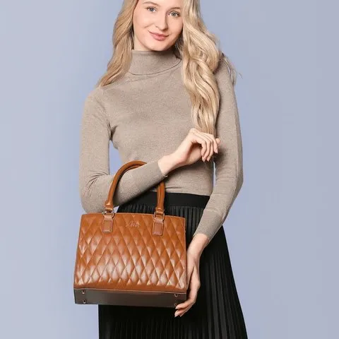 Lavie Stitch Medium Tan Women’s Shelly Satchel Bag (Brown) image 10