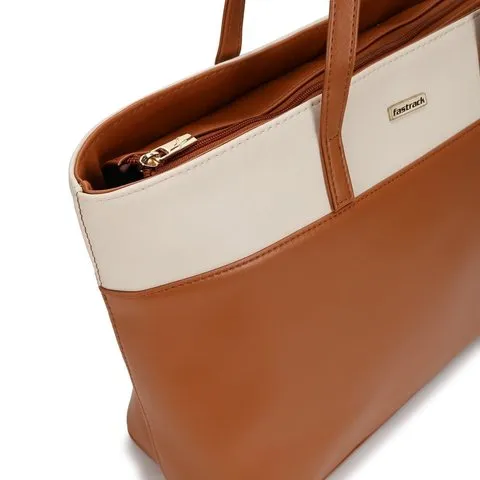 Fastrack Bags Women's Tan Colourblocked Tote Bag image 4