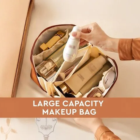 ZEDAK Makeup Storage Bag For Travel (Dark Brown) image 3