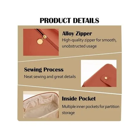 ZEDAK Makeup Storage Bag For Travel (Dark Brown) image 4