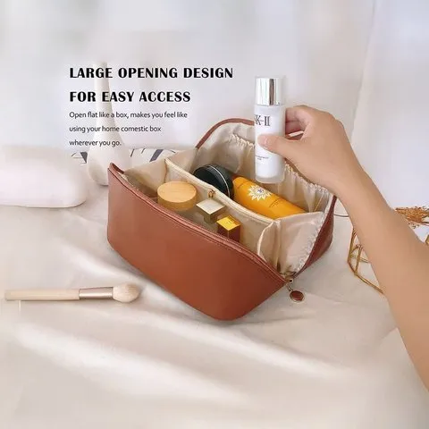 ZEDAK Makeup Storage Bag For Travel (Dark Brown) image 5