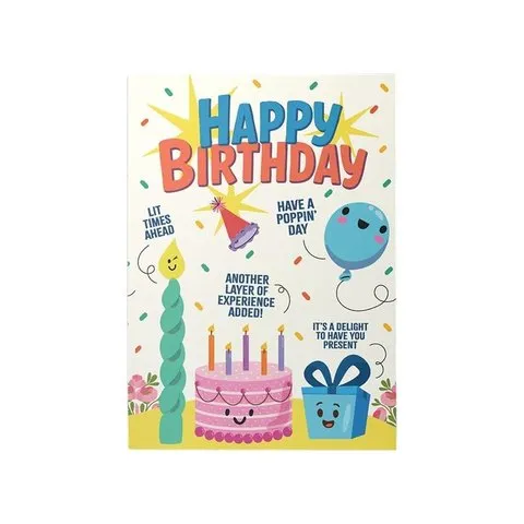 Mad Over Print Birthday Greeting Card