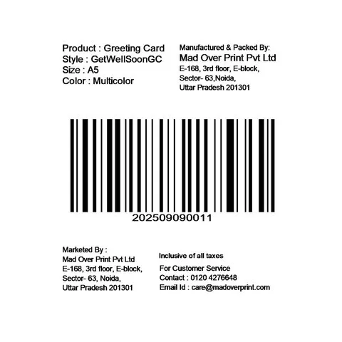 Mad Over Print Get Well Soon Greeting Card image 2