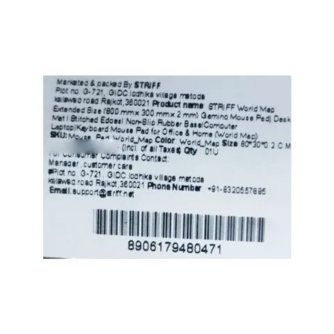 Striff World Map Mouse Pad (Black) image 1