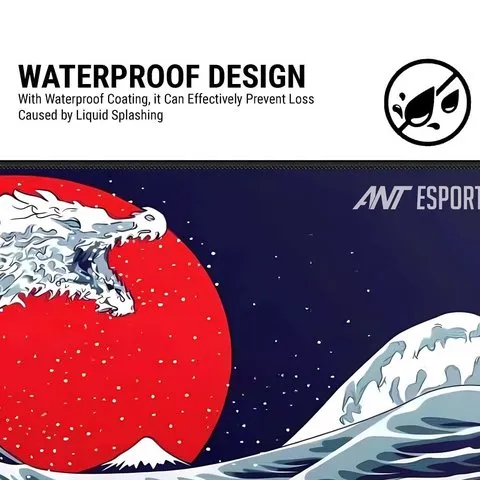 Ant Esports Snow Dragon Keyboard & Gaming Mouse Pad (Blue, Red) image 1