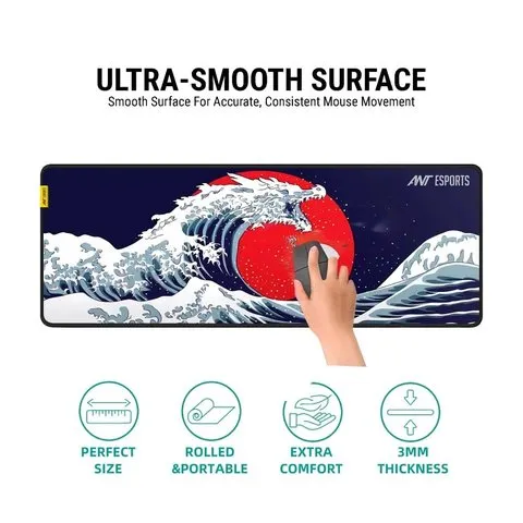 Ant Esports Snow Dragon Keyboard & Gaming Mouse Pad (Blue, Red) image 4