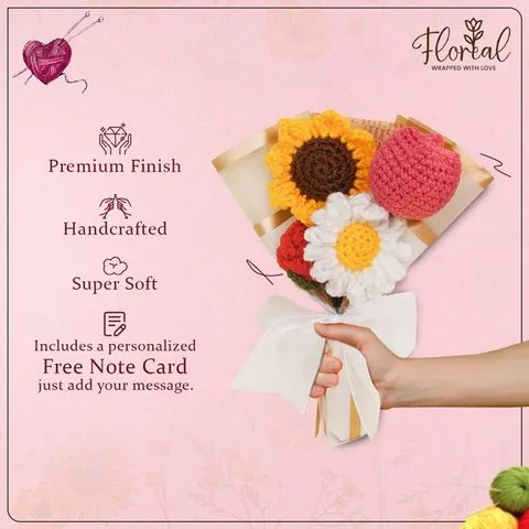 Floreal Crochet Mini flower Bouquet image 4