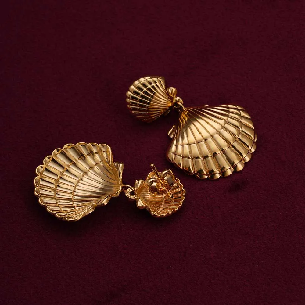 PALMONAS 18k Gold Plated Shell Drop Earrings for Women - Gift for Girls & Women image 4