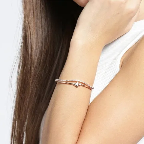 Jewels Galaxy Handcrafted Stone Studded Cuff Bracelet (Rose Gold) image 3