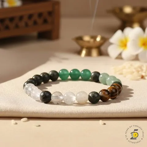 Astroyogi Dhan Yog Elasticated Bracelet (Multicolour)