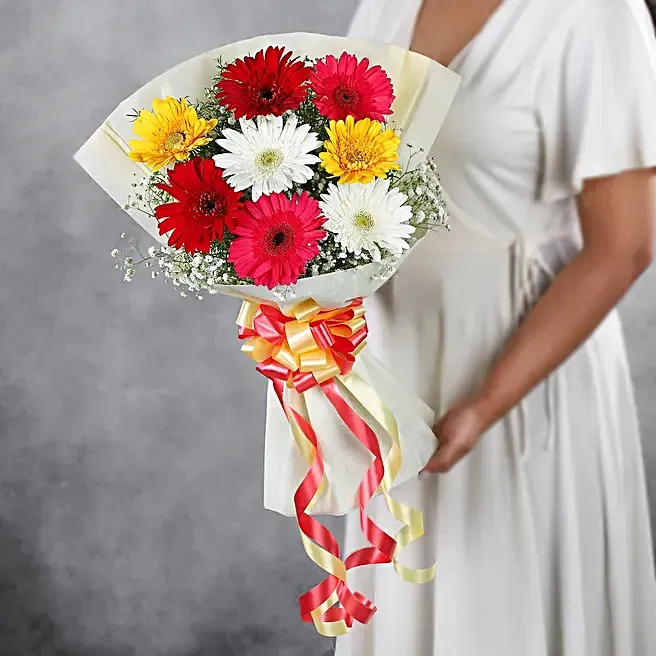 Mixed Brilliance Gerbera Flower Bouquet image 1
