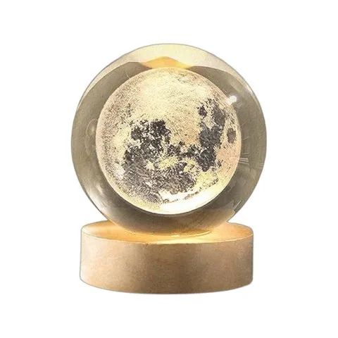 Moon 3D Crystal Ball LED 2 W Decorative Lamp - DesiDiya image 1