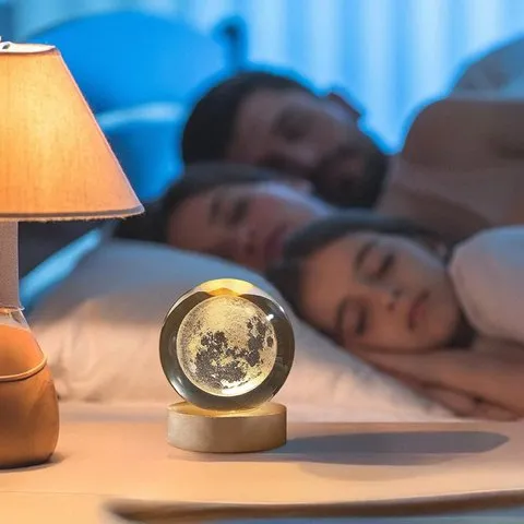 Moon 3D Crystal Ball LED 2 W Decorative Lamp - DesiDiya image 4