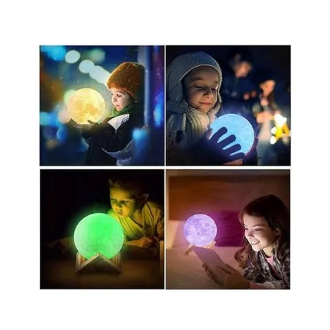 3D Moon 5 W Lamp (White) - One94Store image 2