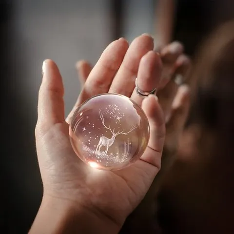 Deer 3D Crystal Ball LED 2 W Decorative Lamp - DesiDiya image 3