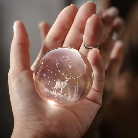 Deer 3D Crystal Ball LED 2 W Decorative Lamp - DesiDiya image 9