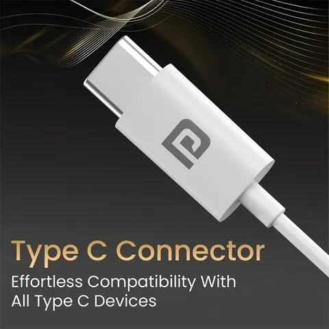 Portronics Conch Theta C Type C Wired Earphones (White) image 3
