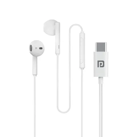 Portronics Conch Theta C Type C Wired Earphones (White) image 1
