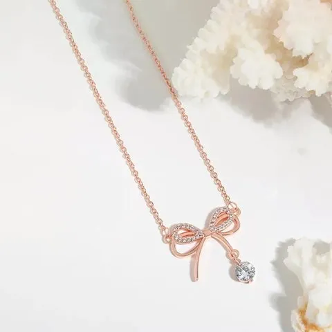 Designs & You AD Studded Infinity Shape Korean Pendant (Rose Gold) image 6
