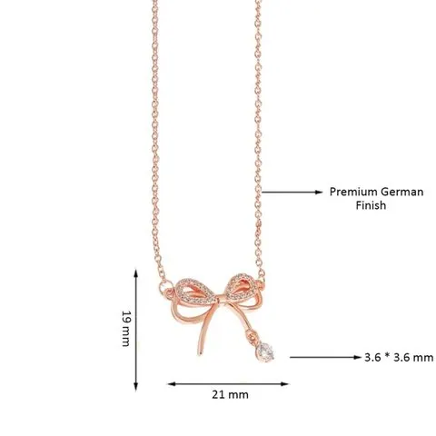 Designs & You AD Studded Infinity Shape Korean Pendant (Rose Gold) image 3