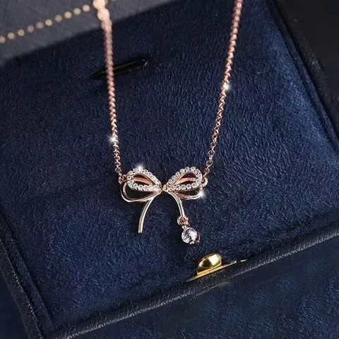 Designs & You AD Studded Infinity Shape Korean Pendant (Rose Gold) image 1