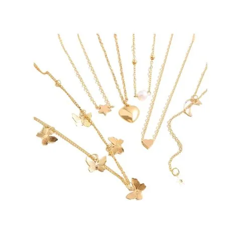 Jewels Galaxy Gold Plated Necklace Set (Golden) image 6