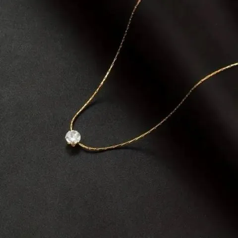 Jewels Galaxy Contemporary Pendant with Chain (Golden) image 2